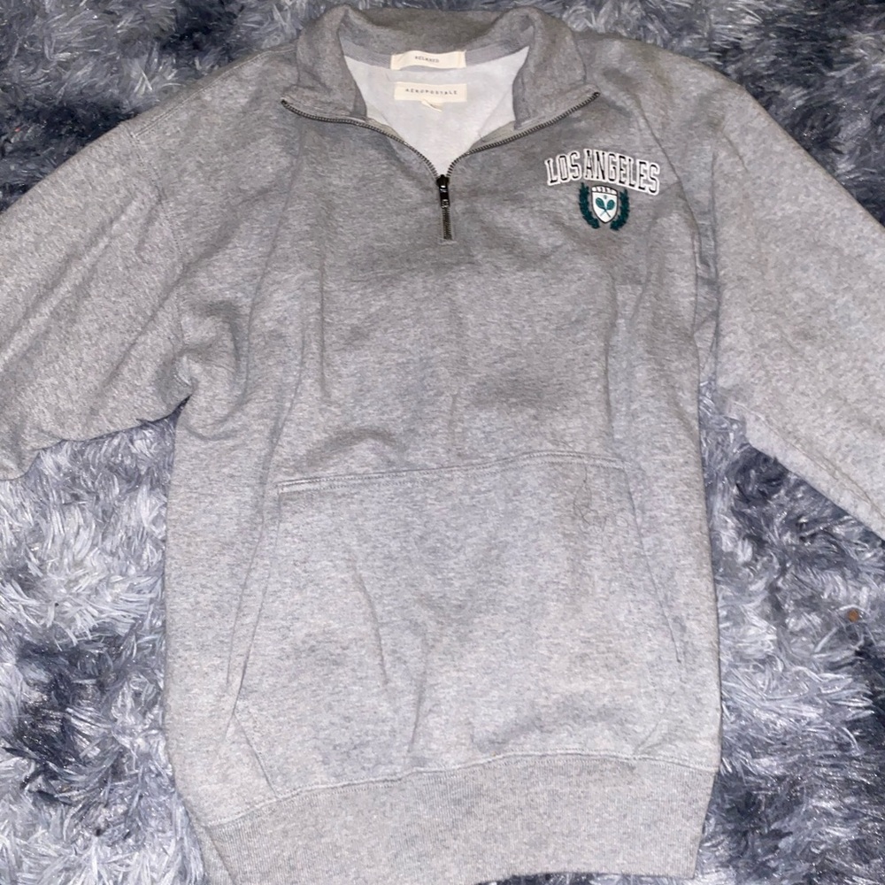 Aeropostale Gray Zip-Up Sweater